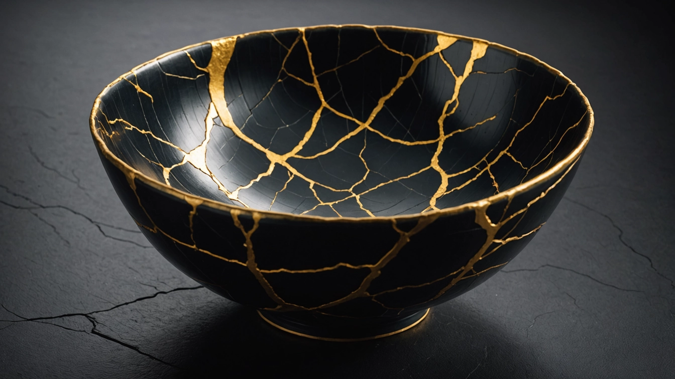 Bol kintsugi réparation or métaphore résilience